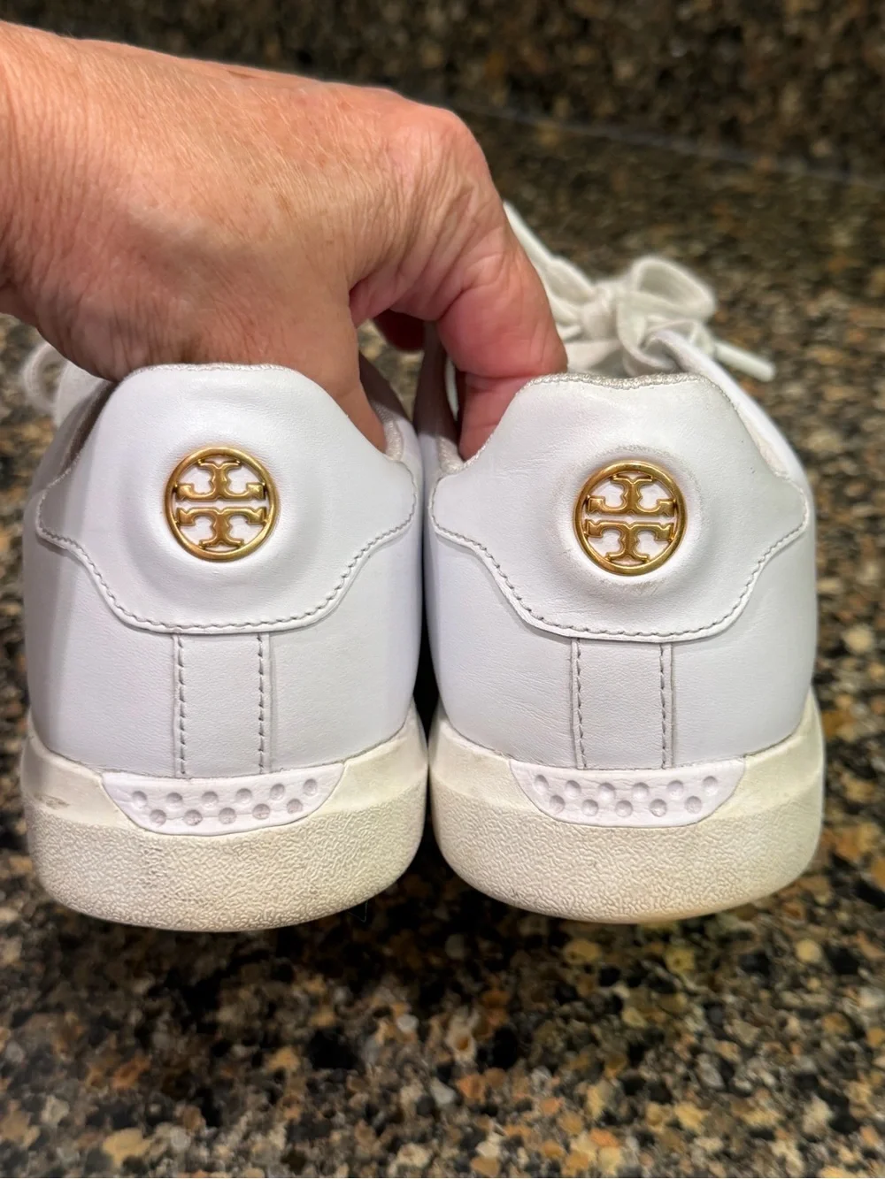 Tory Burch 7.5  White Leather ladies  Sneakers